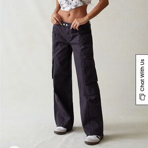 Pacsun Dark Gray Tab Low Rise Baggy Cargo Pants